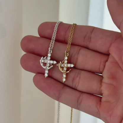 Cross & Crown Necklace